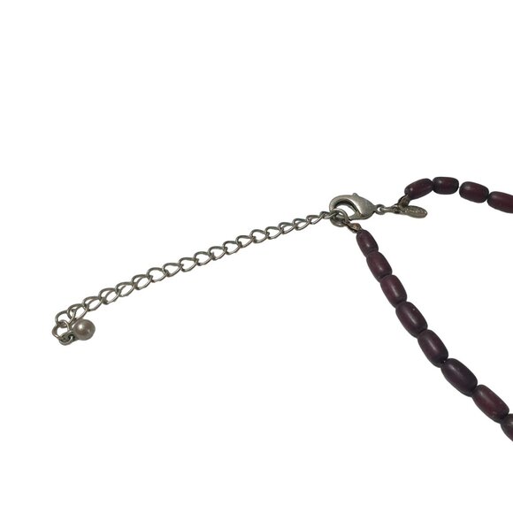 Purple Layered Dyed Wooden Acrylic Women Necklace Jewelry 34 to 38 Inch Length - Picture 4 of 6